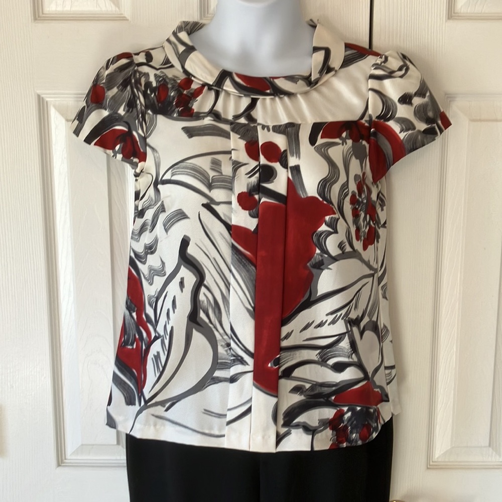 Mac & Jac Floral Silk Blouse Sz M